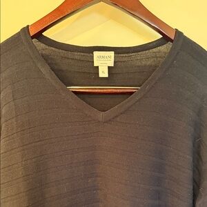 Armani Collezioni Men's black  V-Neck Sweater